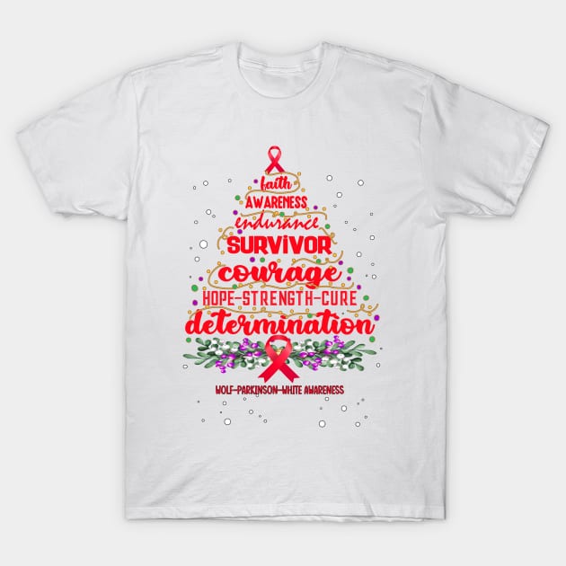 Wolf-Parkinson-White Awareness - christmas tree hope cure T-Shirt by Benjie Barrett